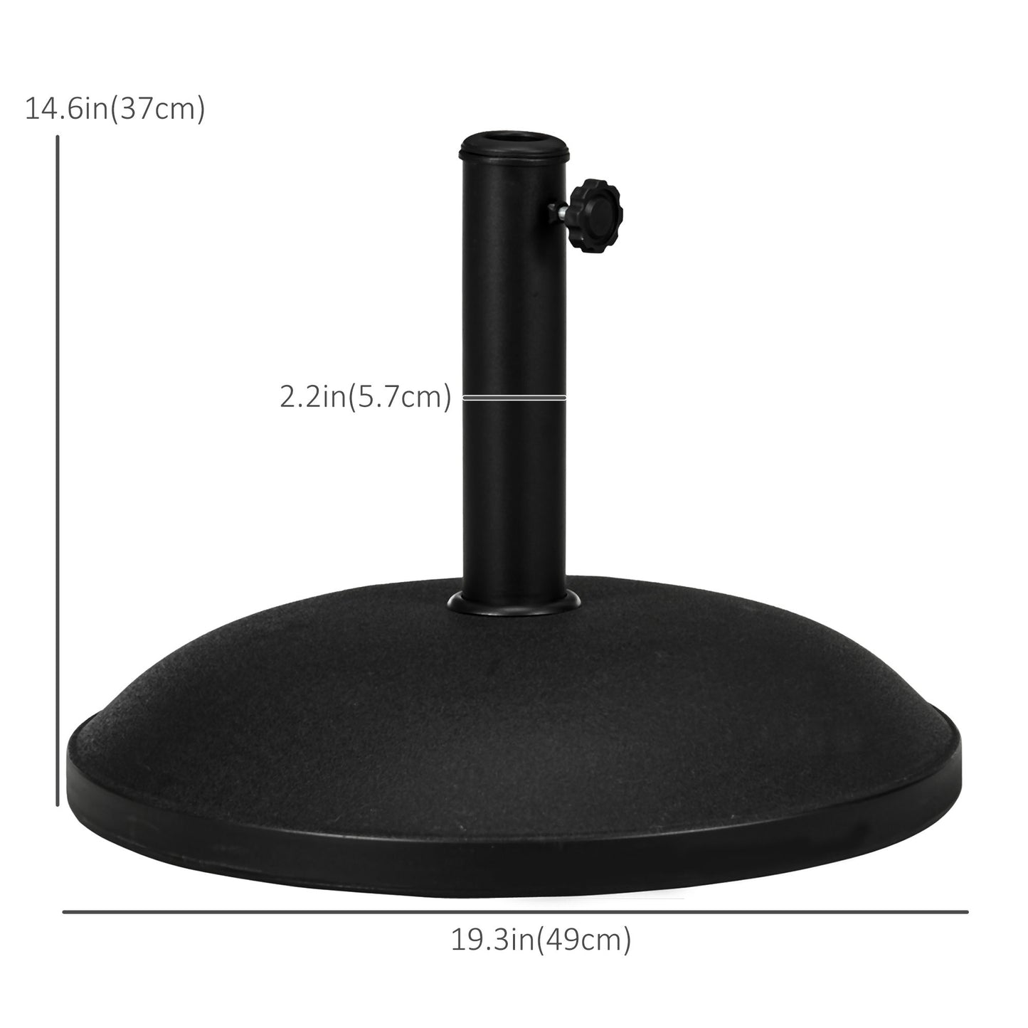 55 lbs Cement Round Umbrella Base Holder 20" Heavy Duty Parasol Stand for Patio, Outdoor, Backyard, Black