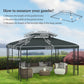 13' x 10' Gazebo Replacement Canopy 2 Tier Top UV Cover Pavilion Garden Patio Outdoor, Grey (TOP ONLY)