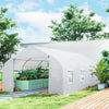 20x10x7ft Walk-in Steeple Greenhouse Outdoor Backyard Plant Seed Growth Tunnel Shed Warm House with 2 Anchor Way White