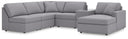 6 Pc. Sectional With Raf Corner Chaise And Storage Console