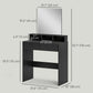 Makeup Vanity Desk with Mirror and Drawers - Black