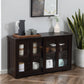 Stackable Sideboard with Sliding Glass Doors - Coffee