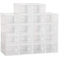 18 Pack Shoe Storage Boxes, Space-saving Shoe Organizers, Clear Plastic Stackable Holders Containers with Front Opening