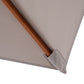 6.6 x 5ft Fir Wooden Patio Umbrella Market Parasol Tilt Mechanism 6 Ribs Garden Sunshade, Grey