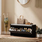 Shoe Storage with Seat, Upholstered Hallway Bench, Shoe Bench with Flip Drawer, Adjustable Shelf for 8-10 Pairs of Shoes