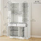 71" Kitchen Hutch Buffet with Storage - Ash White
