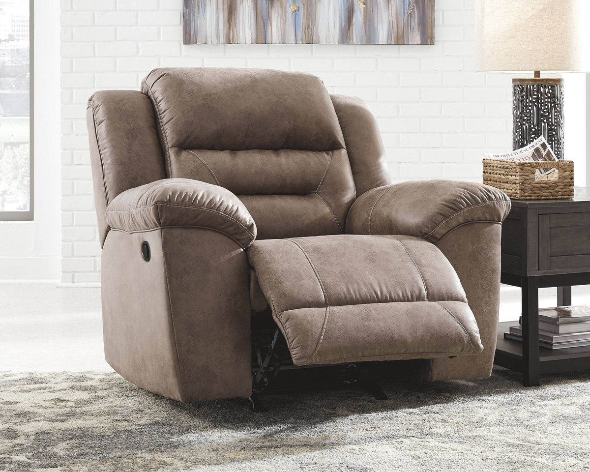 Stoneland - Fossil - Rocker Recliner - Faux Leather - Forward Furniture