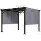 10' x 10' Retractable Pergola Canopy for Backyard, Grey