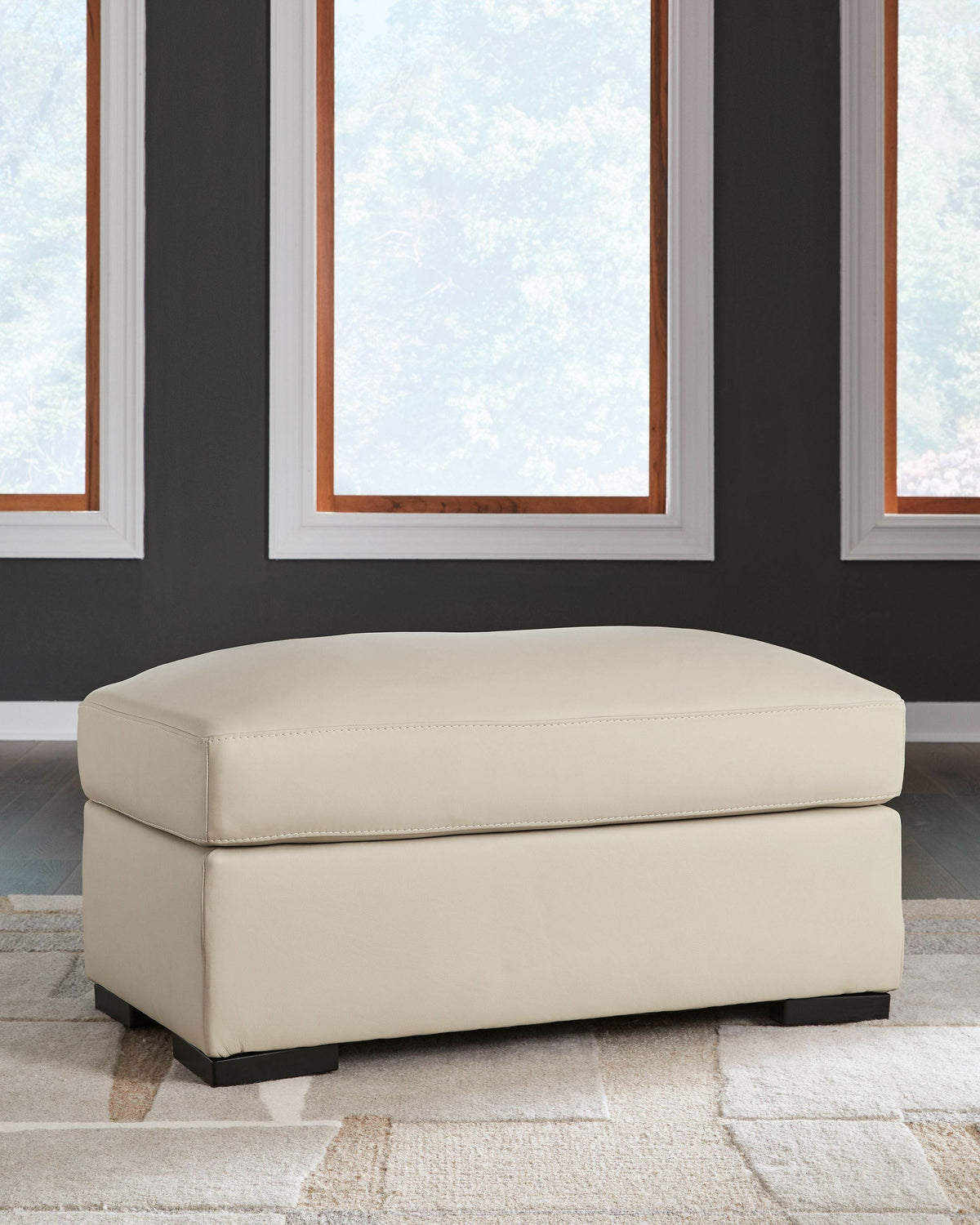 Treasure Trove - Almond - Ottoman - Leather Match - Forward Furniture