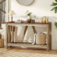 52" Console Table with Storage Shelf - Oak