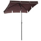 6.5x4ft Rectangle Patio Umbrella Aluminum Tilt Adjustable Garden Parasol Sun Shade Outdoor Canopy Coffee