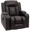 Swivel Massage Recliner Rocker with Cup Holders - Brown