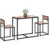 Industrial 3-Piece Dining Set for 2