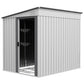 5x7 Garden Shed, Lean-to Metal Storage with Foundation, Sliding Door & 2 Vents for Garden Tools, White