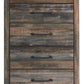 Drystan - Five Drawer Chest - Brown / Beige