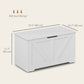 31.5 Inches Storage Chest, Storage Trunk with 2 Safety Hinges, Wooden Box for Living Room, White Wood Grain