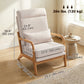 Linen Accent Armchair with Lumbar Pillow - Cream White