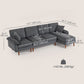 L-Shaped Sectional Sofa with Reversible Chaise - Dark Grey
