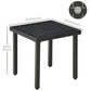 Outdoor Side Table, Patio End Table with Umbrella Hole, Small Coffee Table with Steel Frame for Balcony, Black
