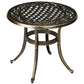 Ф23.6" Round Outdoor Side Table, Cast Aluminum Frame Patio Coffee Side Desk for Patio, Garden, Balcony, Bronze