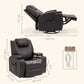 Swivel Massage Recliner with 8 Vibration Points - Brown