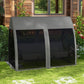 3-Seater Outdoor Swing Chair Chaise Lounger Bed Garden Hammock with Steel Stand, Canopy Netting Walls, Dark Grey