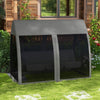 3-Seater Outdoor Swing Chair Chaise Lounger Bed Garden Hammock with Steel Stand, Canopy Netting Walls, Dark Grey