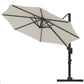 10' Offset Patio Umbrella Cantilever Umbrella with Aluminium Pole 360° Rotation and Tilt Adjustment, White
