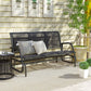3-Seat Outdoor Glider Chair, Patio Rocking Chair, Steel Frame, Sling Fabric Seat for Garden, Backyard, Lawn, Black
