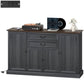 58" Farmhouse Sideboard with Charging Station - Black