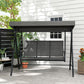 3 Seater Outdoor Swing Chair with Canopy, Metal Porch Swing Bench for Patio, Garden, Backyard, Lawn, Dark Grey