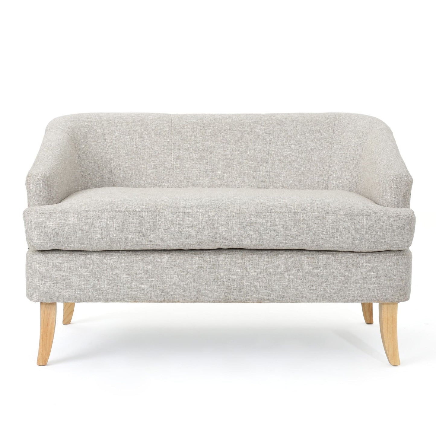 Mid-Century Modern Loveseat with Flared Legs and High-Density Foam, 2-Seater Sofa for Living Room, 49" L x 29.5" W x 31" H, Beige