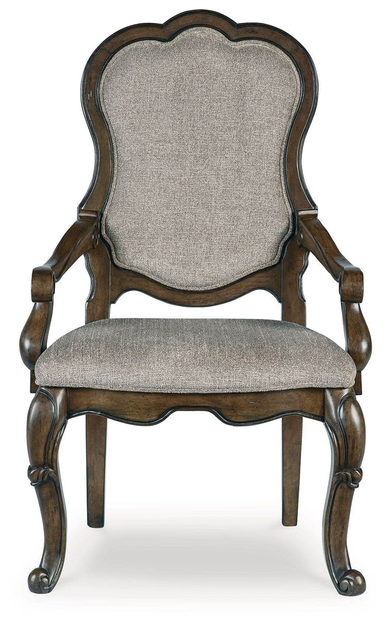 Maylee - Dark Brown - Dining Upholstered Arm Chair (Set of 2) - Forward Furniture