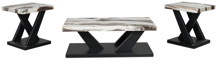Cendill - Dark Brown / White / Black - Occasional Table Set (Set of 3) - Forward Furniture