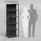 5-Tier Bookshelf, Freestanding Bookcase with LED Lights and Metal Frame for Living Room, Bedroom, Home Office, Black