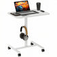 Height Adjustable Standing Desk with Wheels - White Wood Grain