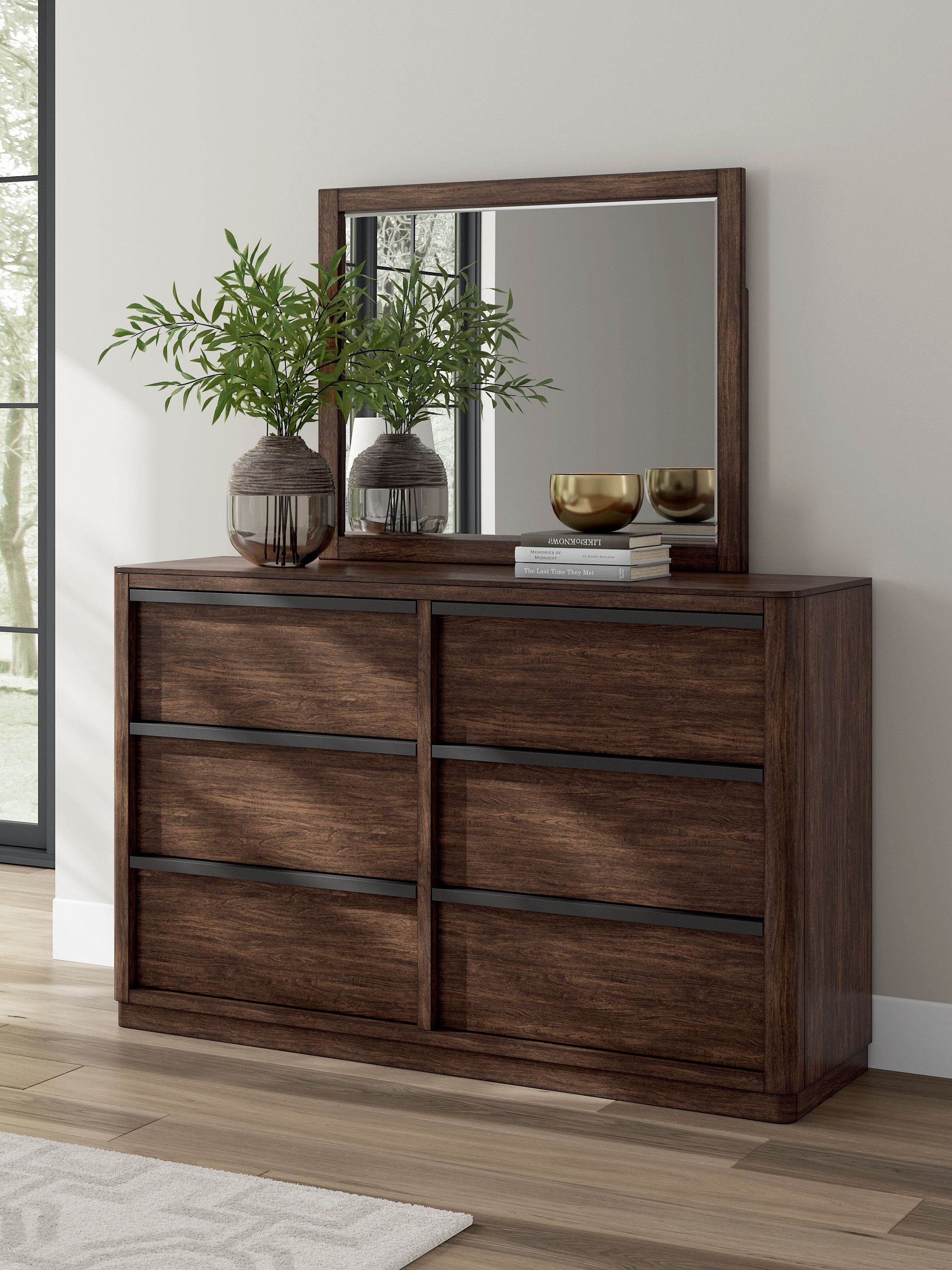 Dilenno - Dark Brown - Dresser And Mirror - Forward Furniture