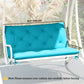 Garden Bench Cushion with Backrest, Non-Slip 2 Seater Thick Pad with Ties, Turquoise