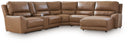 6 Pc. Right Arm Facing Press Back Power Chaise Sectional Sofa