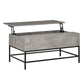 Lift-Top Coffee Table with Hidden Storage - Grey