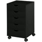 5-Drawer Mobile Filing Cabinet - Black