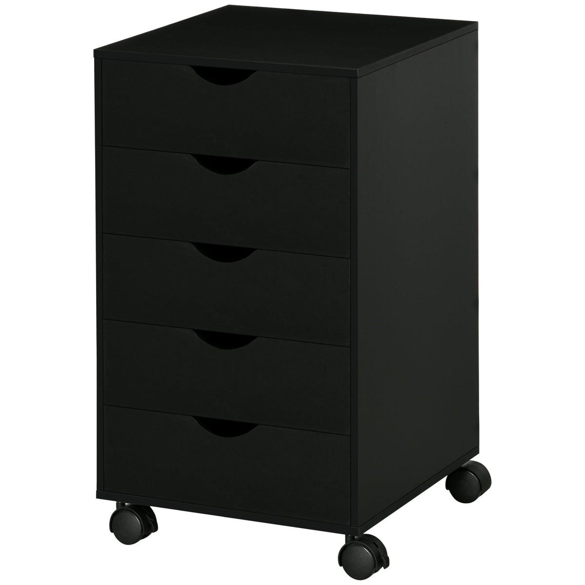 5-Drawer Mobile Filing Cabinet - Black