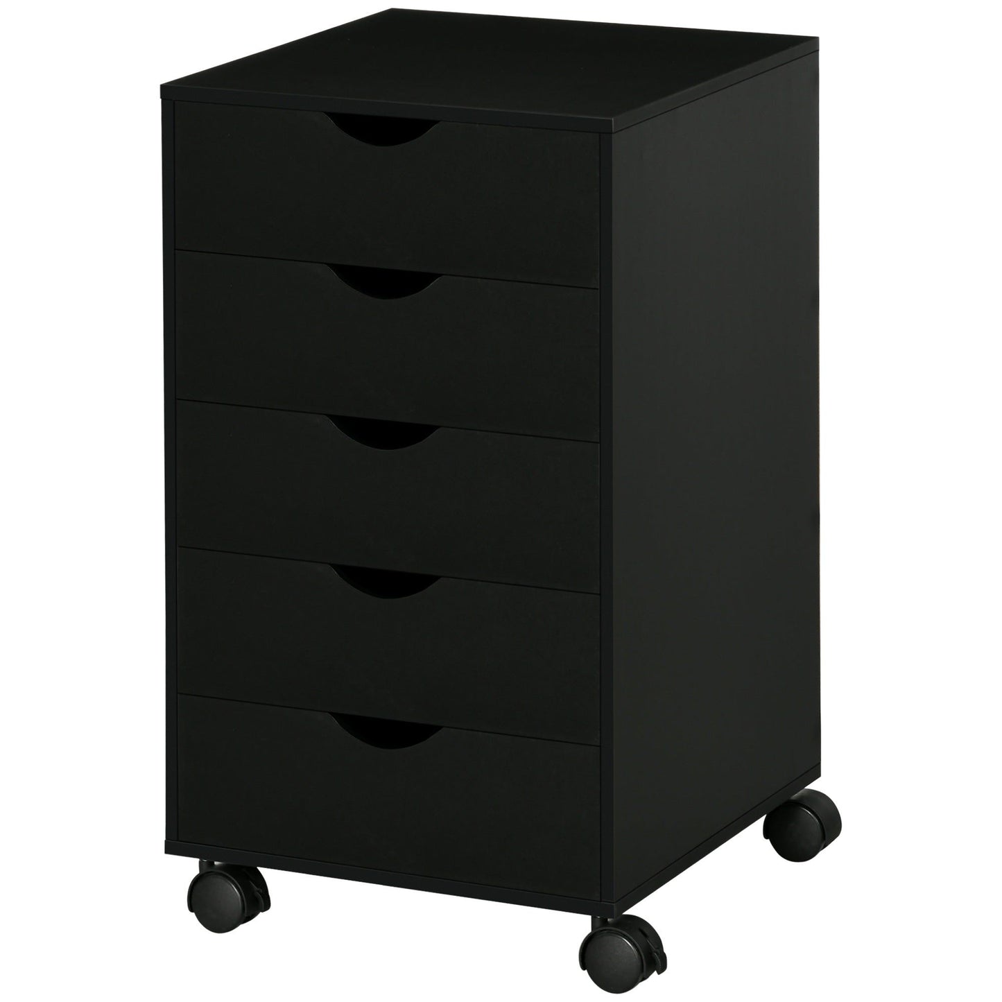 5-Drawer Mobile Filing Cabinet - Black