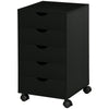 5-Drawer Mobile Filing Cabinet - Black