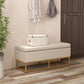 Linen Storage Bench Ottoman with Steel Legs - Beige