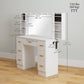 7-Drawer Makeup Vanity Desk with Lighted Mirror - White