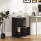 Lockable Filing Cabinet with 2 Fluted Drawers, File Cabinet with Adjustable Hanging Rails for A4 Letter Files, Black