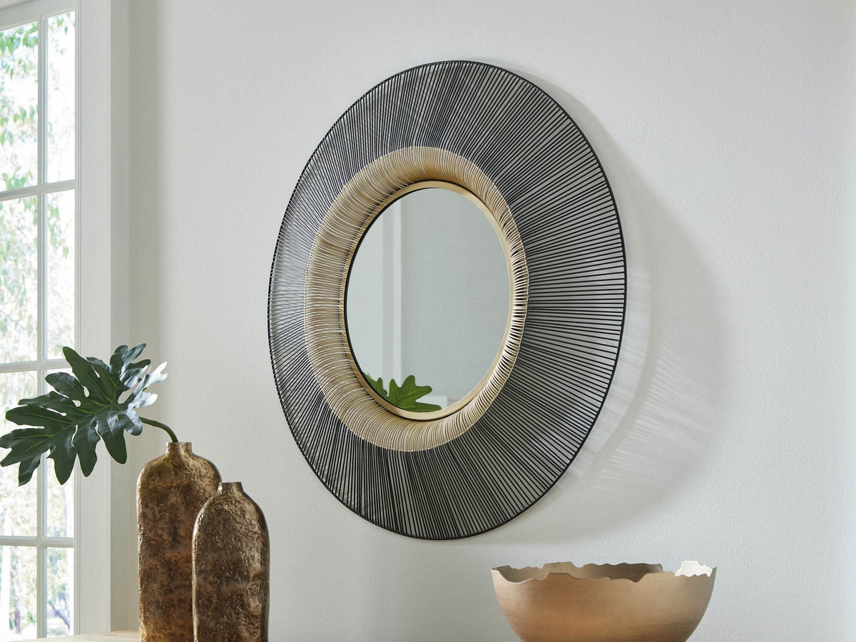 Dallmen - Black / Gold Finish - Accent Mirror - Forward Furniture