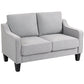 Linen Loveseat Sofa with Pocket Spring - Light Grey
