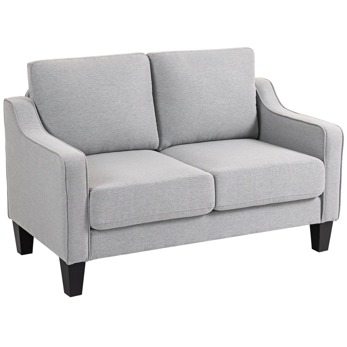 Linen Loveseat Sofa with Pocket Spring - Light Grey